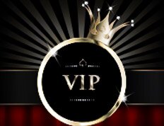 Black and Gold VIP Logo With Crown