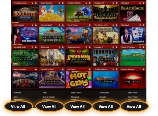 Page of Casino Games