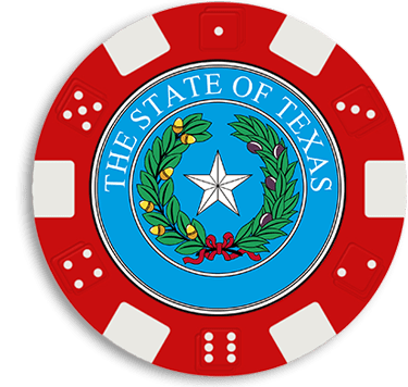 Red Chip With Texas State Seal Inside