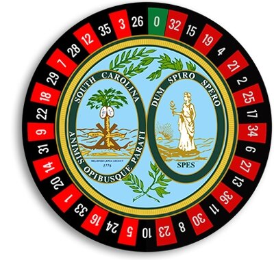 South Carolina State Seal Inside Roulette Wheel