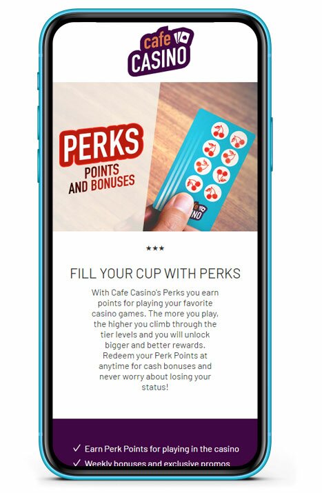 Cafe Casino Perks on Mobile Device