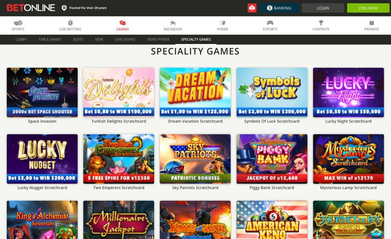 BetaOnline Casino Games