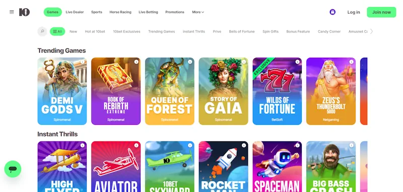 10bet Casino Slots screenshot