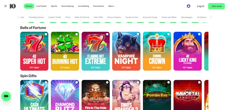 10bet Casino Table screenshot