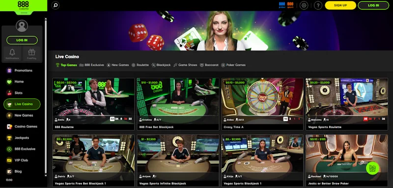 888Casino Live screenshot