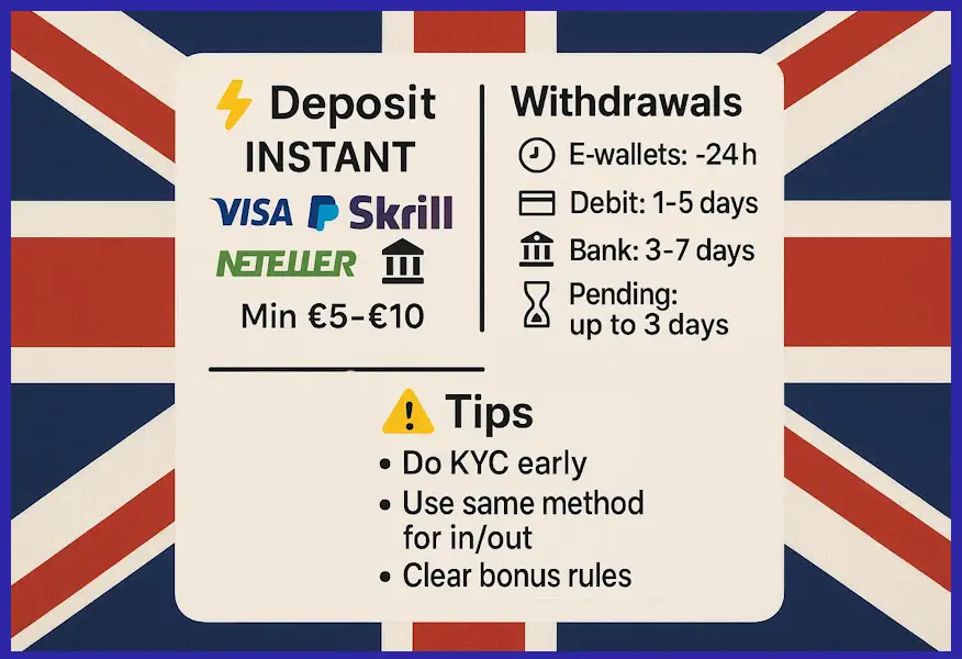 Depositing & Withdrawing in UK Infographic