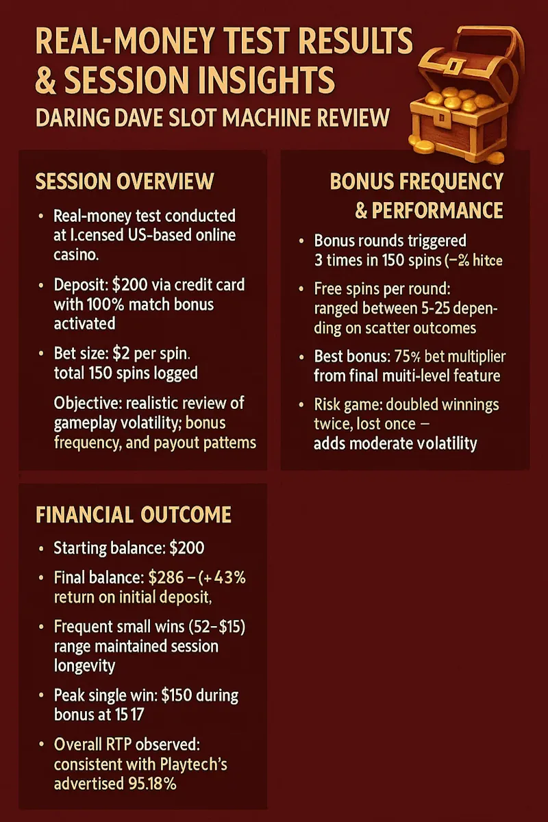 Real-Money Test Results infographic