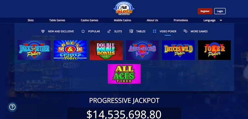 All Slots Casino Table screenshot