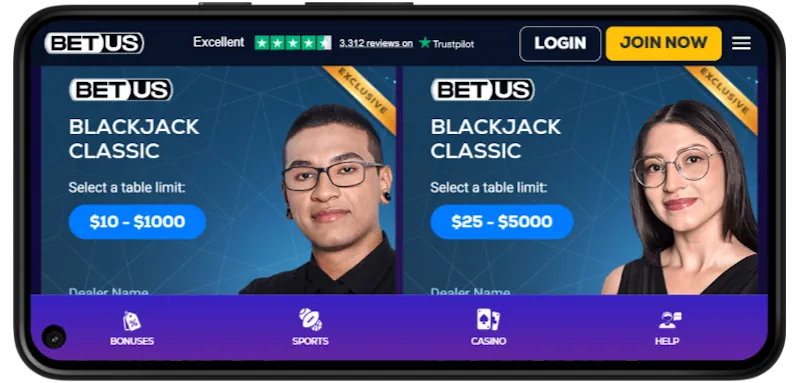 BetUs Casino Live screenshot