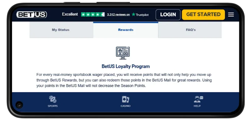 BetUs Casino Ongoing Offers screenshot