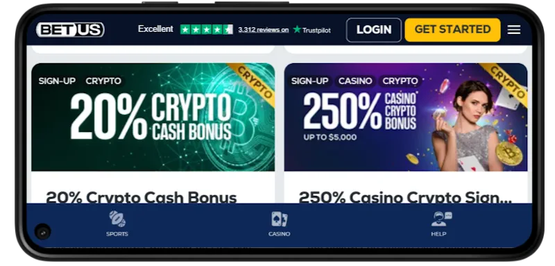 BetUs Casino Welcome Bonus screenshot