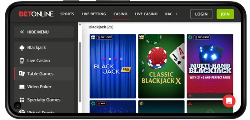 Super Slots Casino Table screenshot