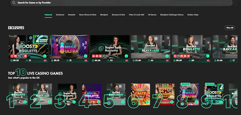 bet365 Live screenshot