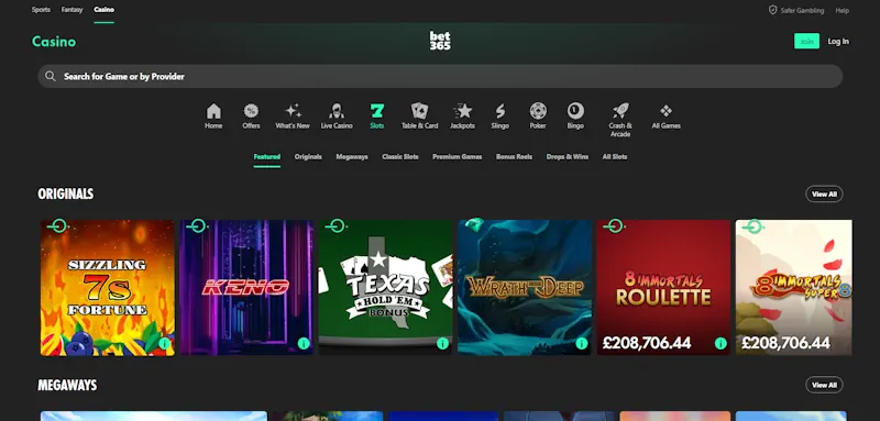 bet365 Slots screenshot