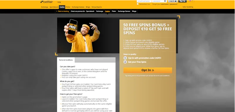 betfair Casino Welcome Bonus screenshot