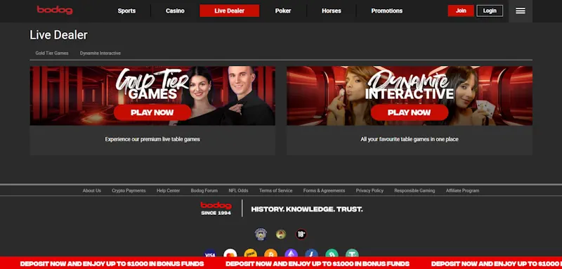 Bodog Casino Live screenshot