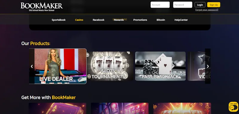 Bookmaker Casino Games screenshot