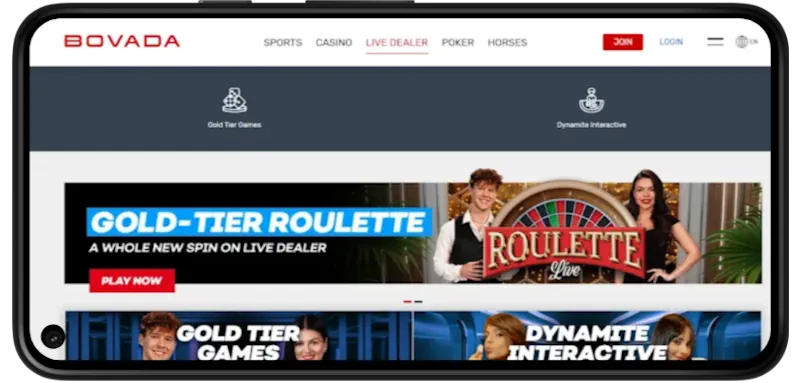 Bovada Casino Live screenshot