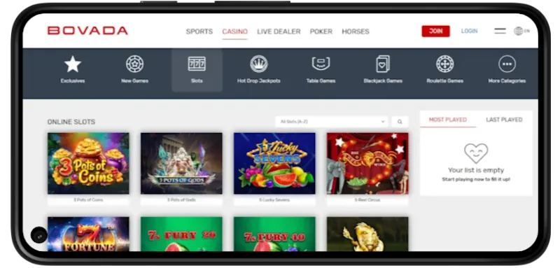 Bovada Casino Slots screenshot