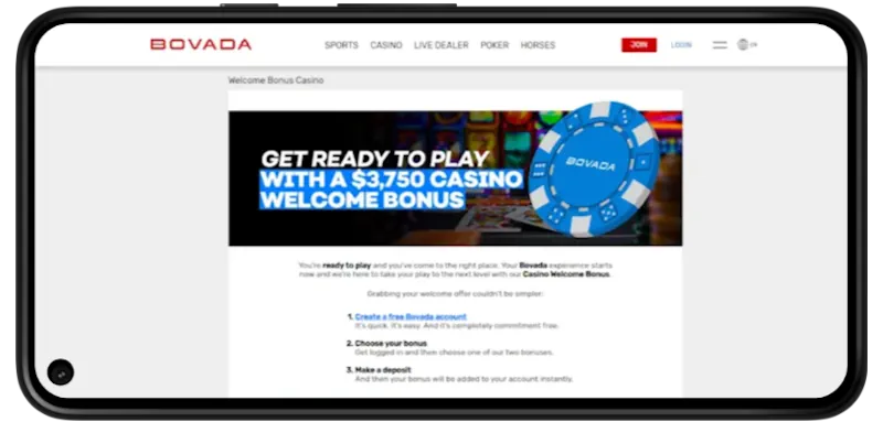 Bovada Casino Welcome Bonus screenshot