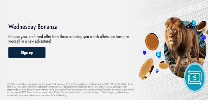 Casimba Casino Ongoing Offers screenshot