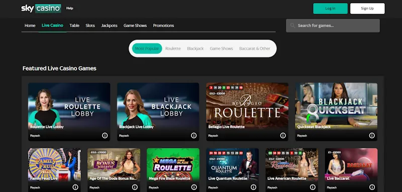 Sky Casino Casino Live screenshot