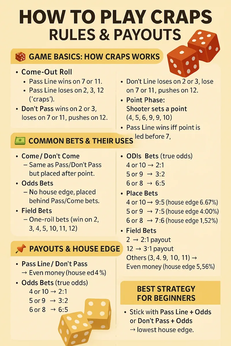 >How to Play Craps infographic