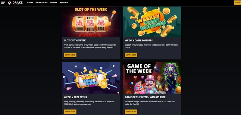 Drake Casino Ongoing Offers screenshot