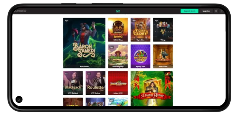 Dunder Casino Mobile Play screenshot
