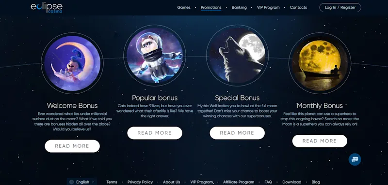 Eclipse Casino Ongoing Offers screenshot