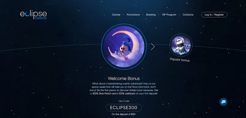 Eclipse Casino Welcome Bonus screenshot