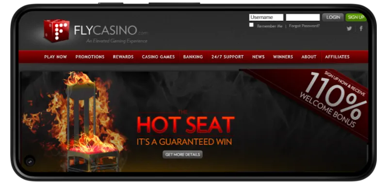Fly Casino obile Play screenshot