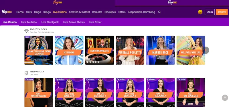 Foxy Casino Live screenshot