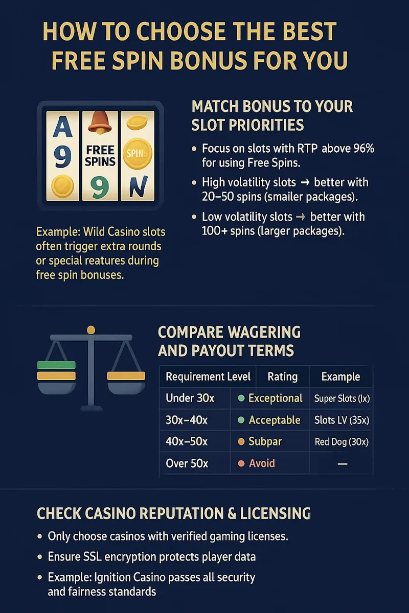 How to Choose the Best Free Spin Bonus for You infographic