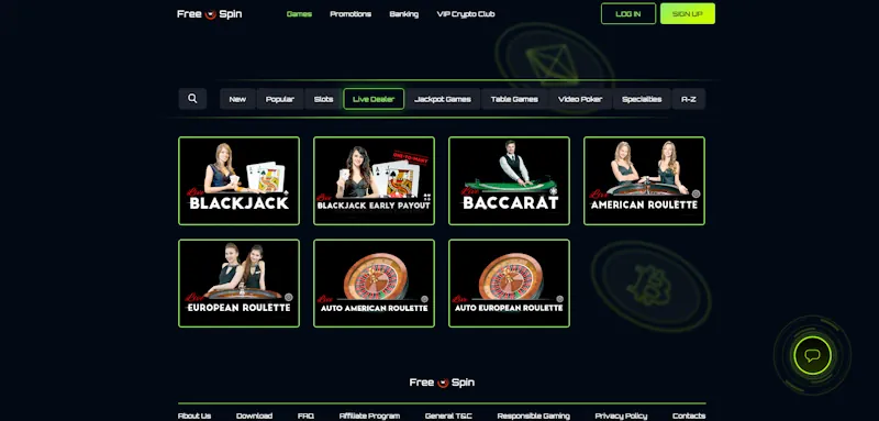 Free Spin Casino Live screenshot