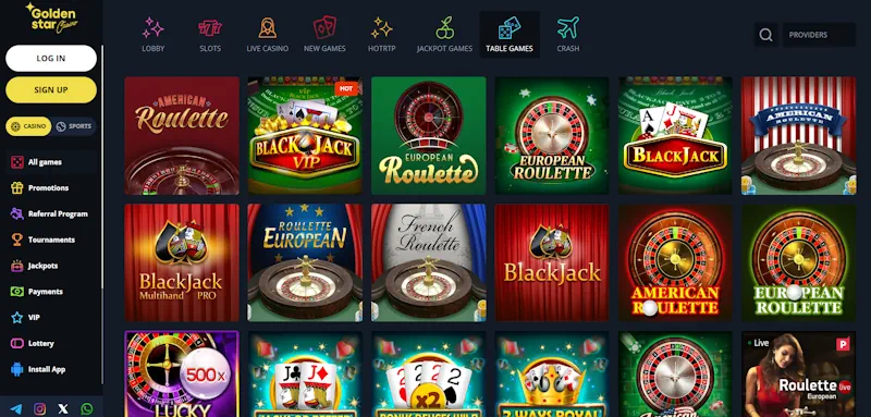 Golden Star Casino Live screenshot