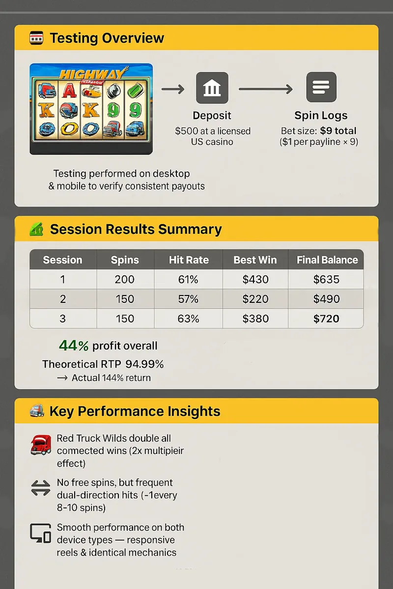 Real-Money Test Results infographic
