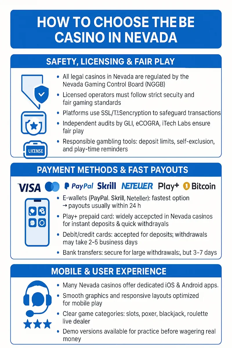 How to Choose the Best Casino in Nevada infographic