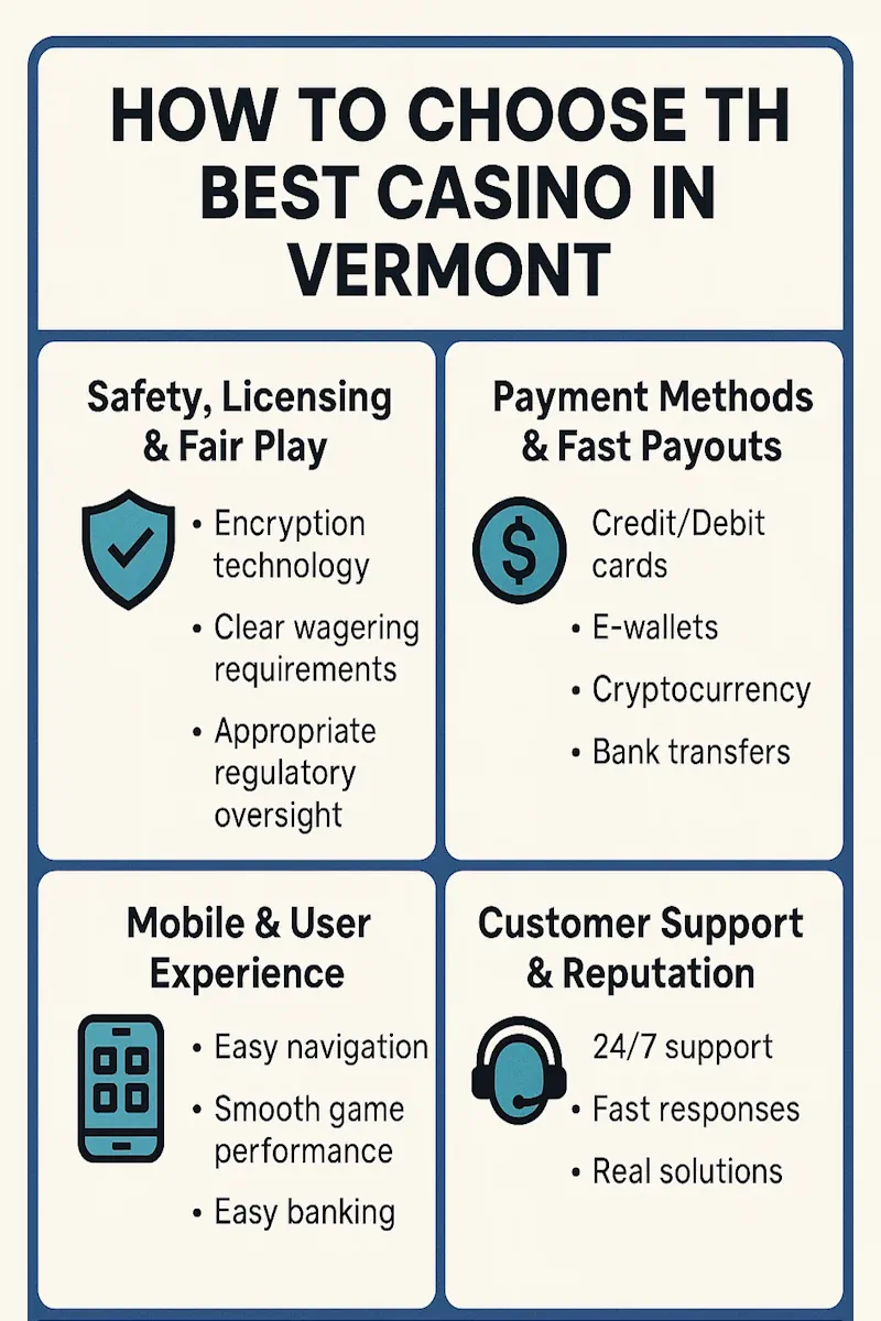 How to Choose the Best Casino in Vermont infographic