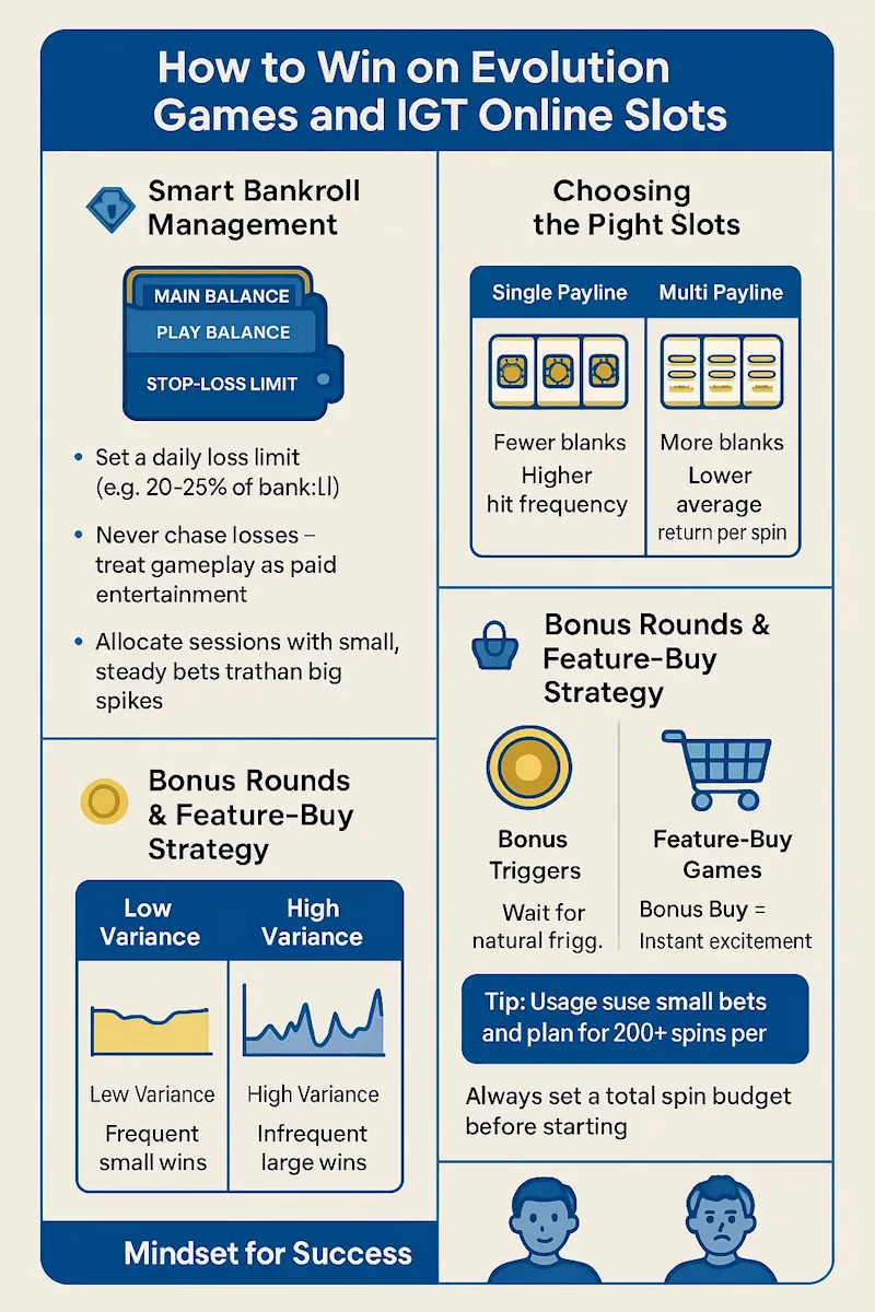How to Win on Evolution Games infographic