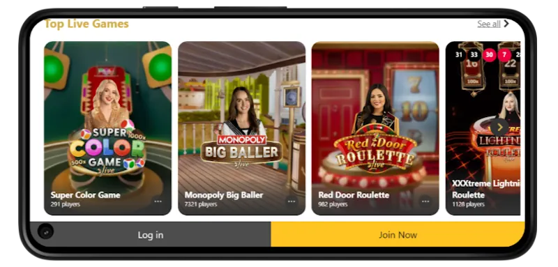InterCasino Mobile Play screenshot