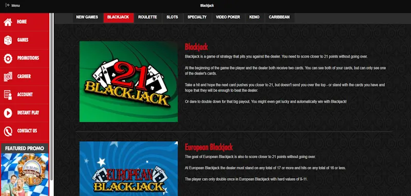 Intertops Casino Table screenshot