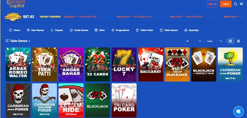Jackpot Capital Casino Table screenshot