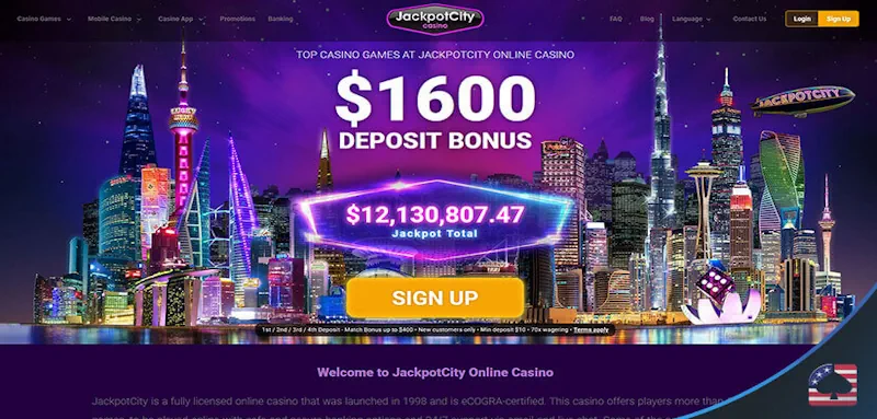 Jackpot City Casino Welcome Bonus screenshot