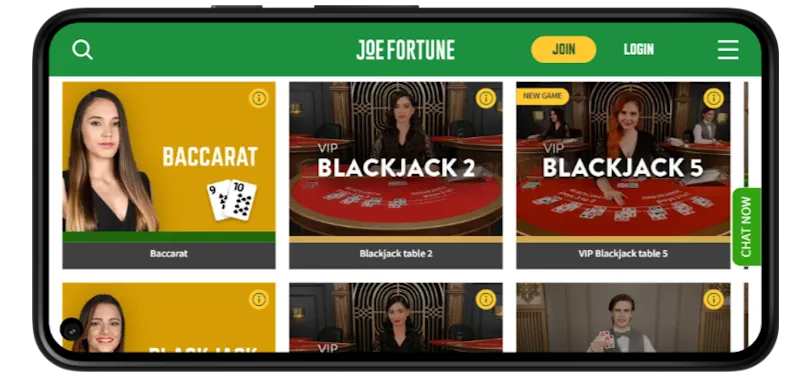 Joe Fortune Casino Mobile Play screenshot