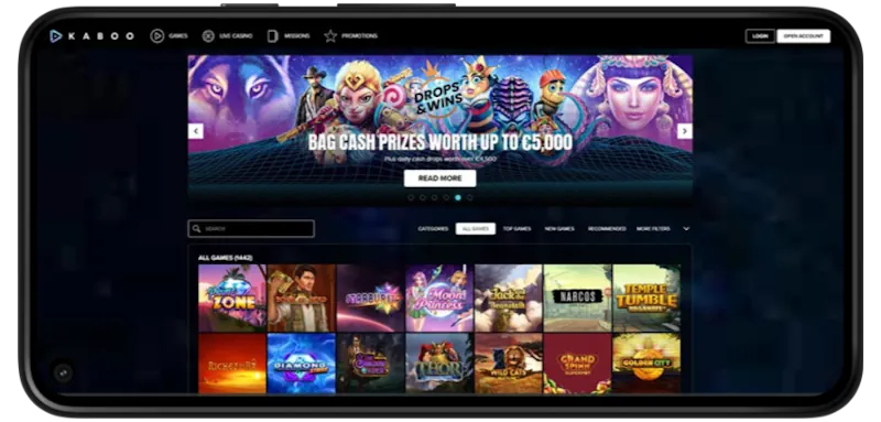 Kaboos Casino Mobile Play screenshot