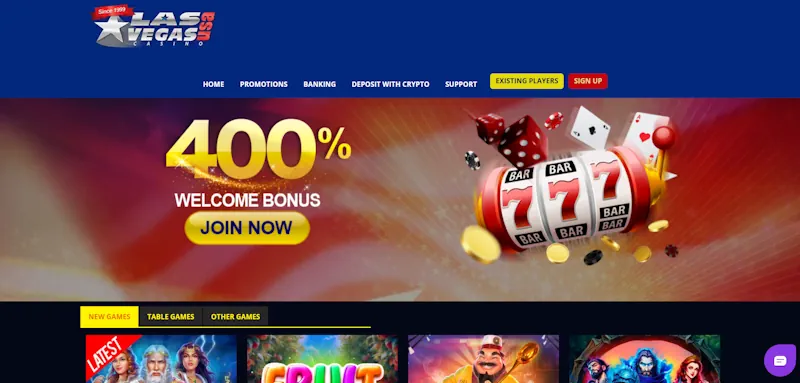 Las Vegas USA Casino Welcome Bonus screenshot