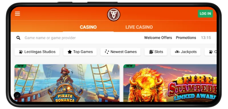 LeoVegas Casino Mobile Play screenshot