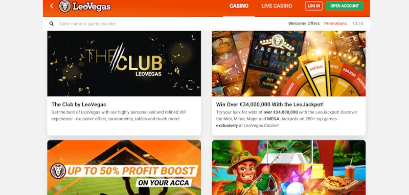LeoVegas Casino Ongoing Offers screenshot