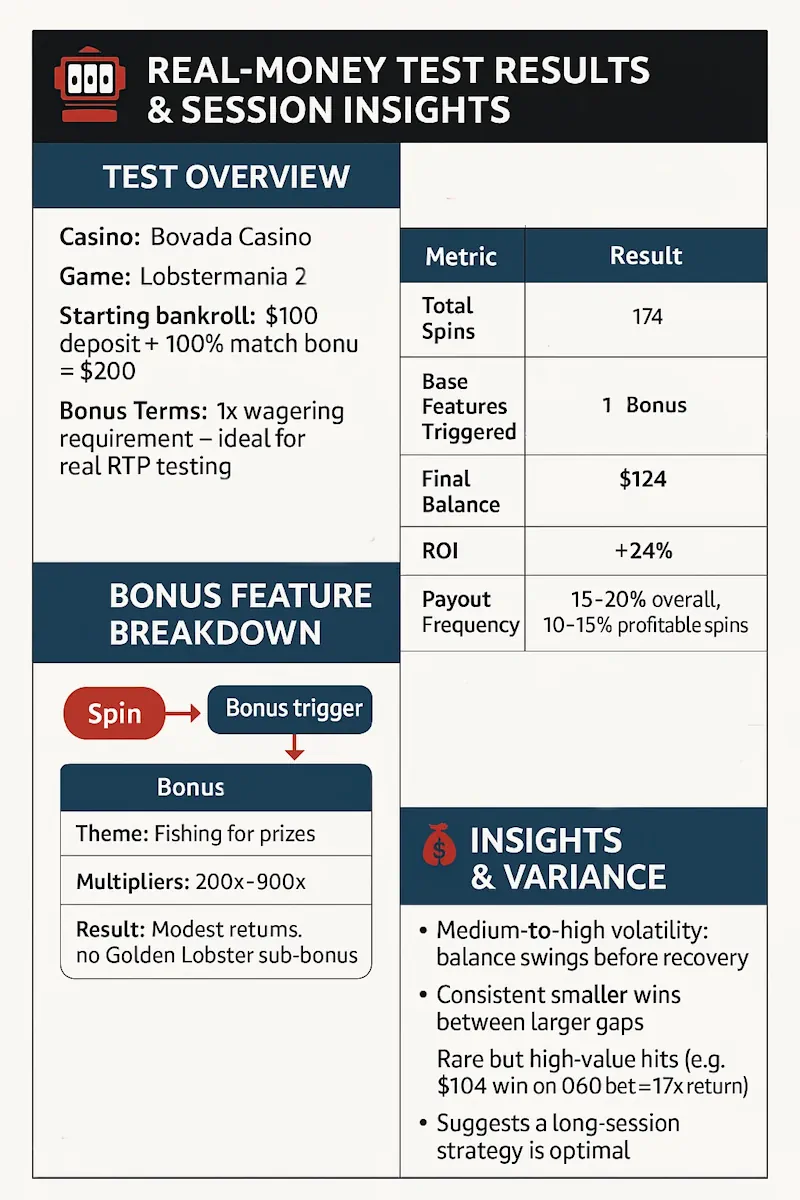 Real-Money Test Results infographic